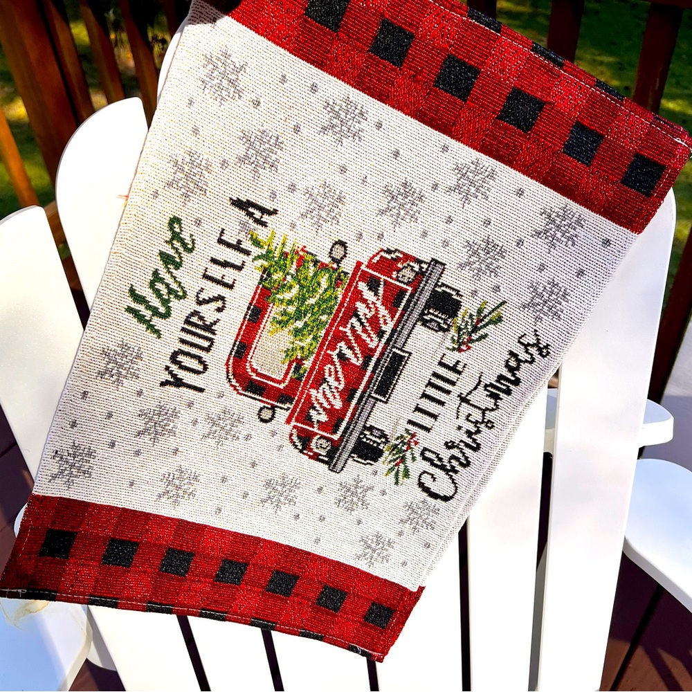Tapestry placemats holiday
Christmas house set of two Red Truck Merry Christmas